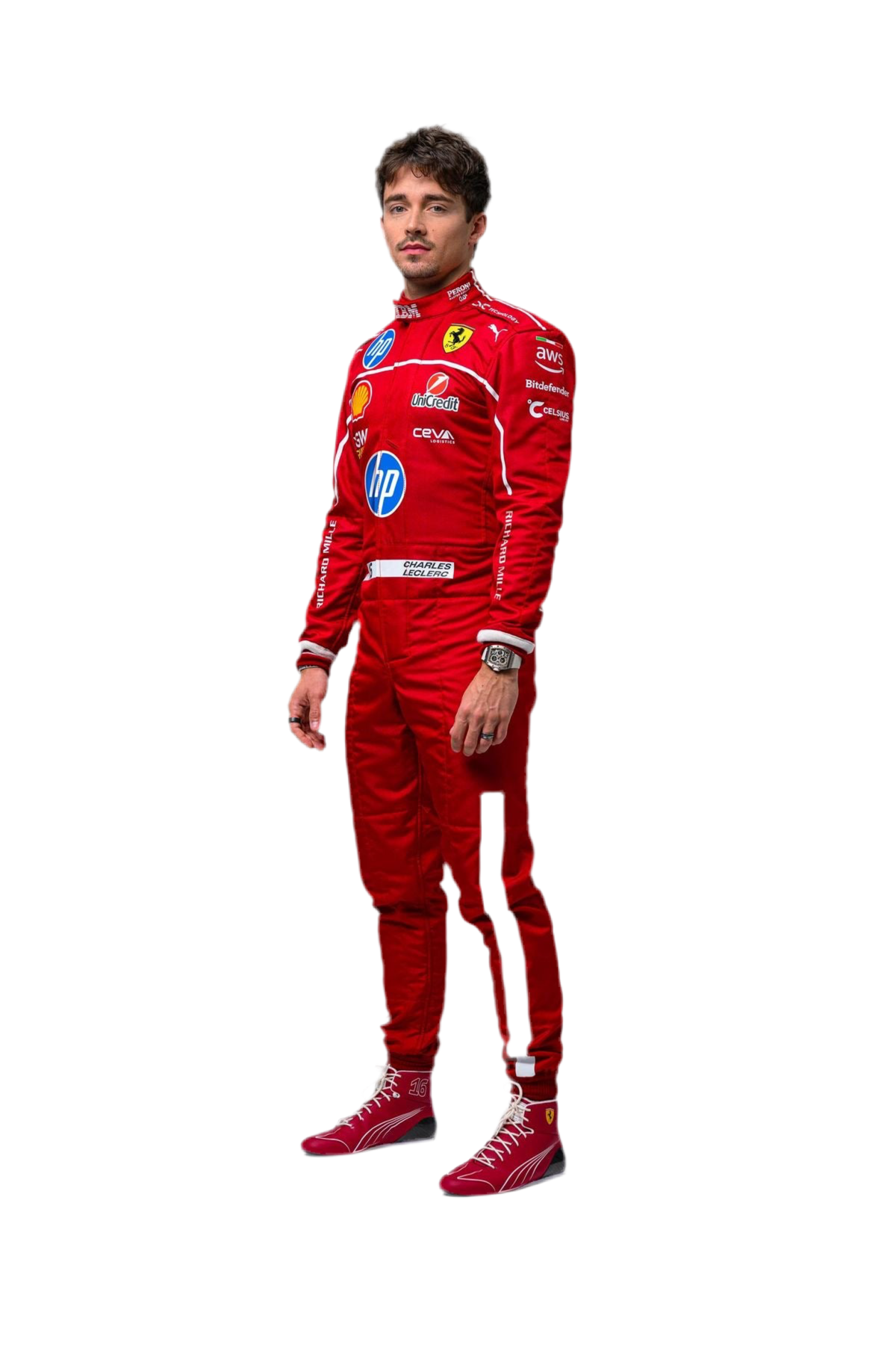 Charles Leclerc 2025 Ferrari-Inspired Karting Suit – Printed Design for Fans & Racers
