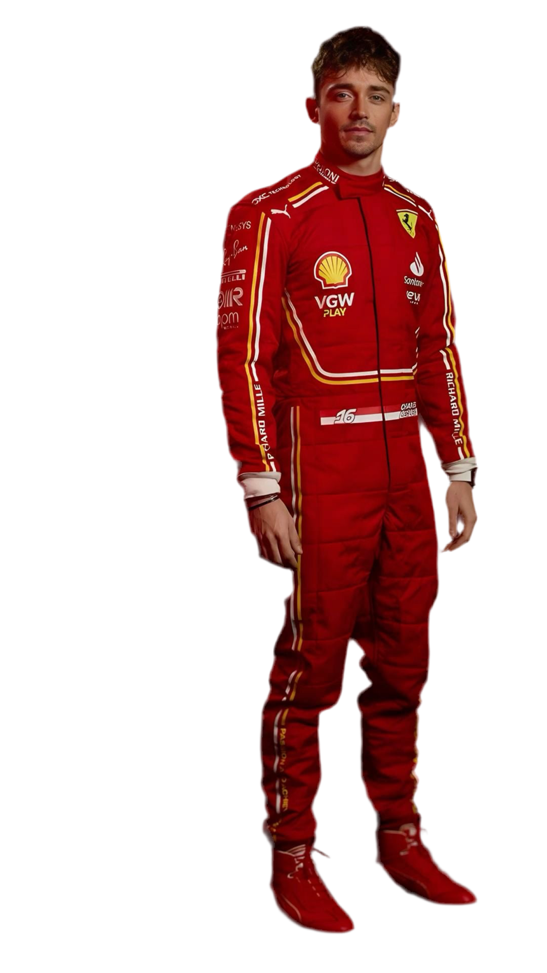 Charles Leclerc 2024 Ferrari-Inspired Karting Suit – Printed Design for Fans & Racers