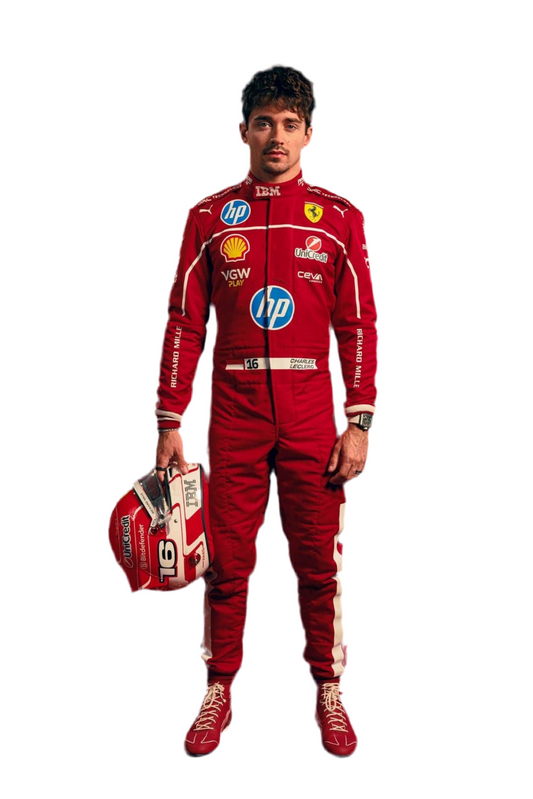 Charles Leclerc 2025 Ferrari-Inspired Karting Suit – Printed Design for Fans & Racers