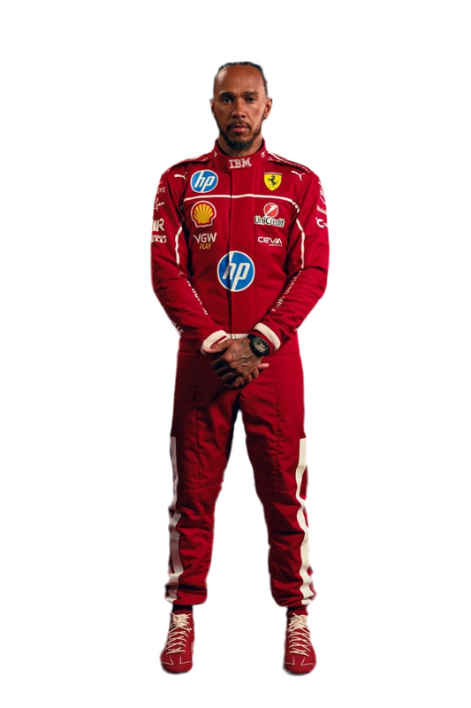 Lewis Hamilton 2025 Ferrari-Inspired Karting Suit – Printed Design for Fans & Racers