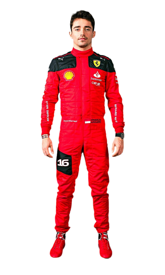 Charles Leclerc 2023 Ferrari-Inspired Karting Suit – Printed Design for Fans & Racers