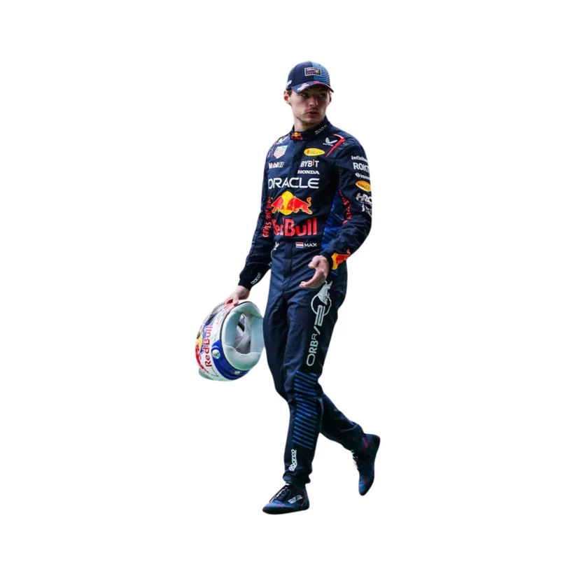 2024 Max Verstappen F1 Racing Suit 5 Red Bull-style F1 overalls with detailed sponsor graphics