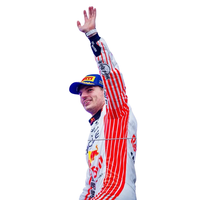 Max Verstappen 2025 Japanese GP F1 Race Suit 5 White and red Verstappen racing overalls for the Japanese GP