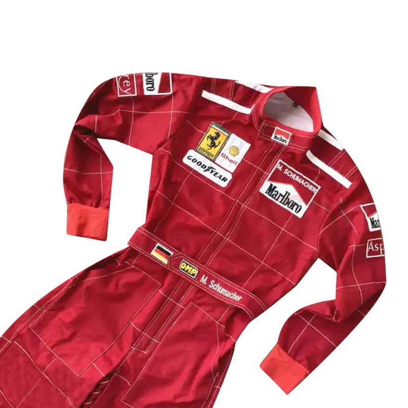 Michael Schumacher 1996 F1 Racing Suit 3 Race-era F1 suit featuring Michael Schumacher in 1996